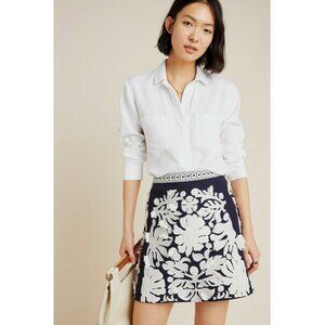 Anthropologie Maeve Liesl Fringed Mini Skirt Size 4 NWT